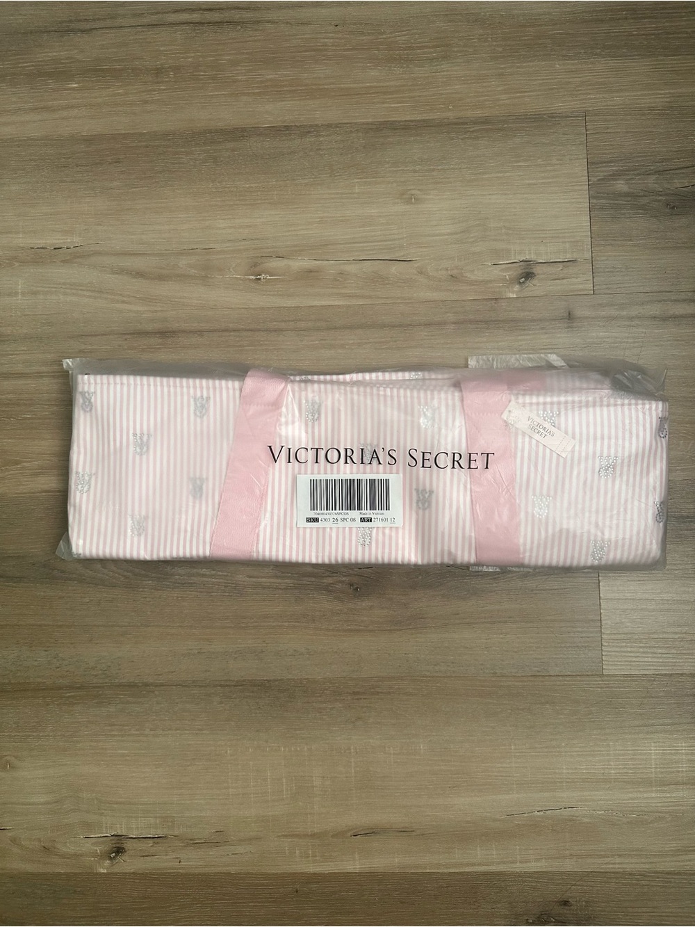 Victoria’s Secret Pink & White Striped Bag Set NWT